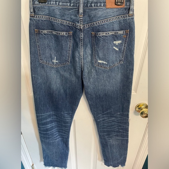 Madewell Dark Wash The Perfect Summer Jeans Distressed Cut Off Hem Size 26 - Picture 6 of 8